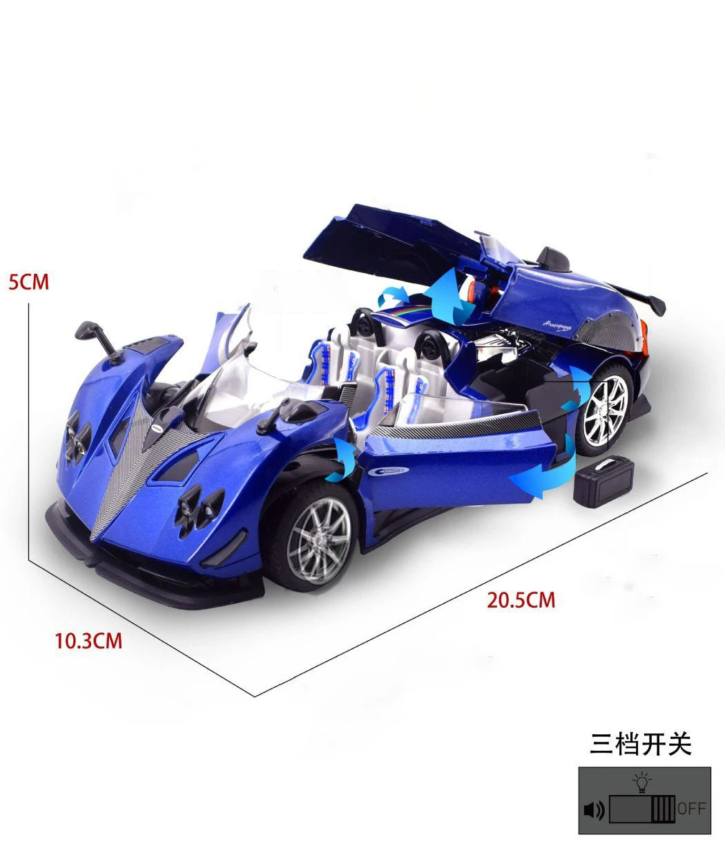 1:24 Pagani Zonda HP Barchetta Alloy Sports Car Model – Diecast Metal Racing Vehicle with Sound and Light Features – Toy Gift for Kids
