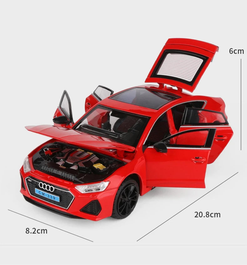 1:24 Audi RS7 Coupe Die-Cast Model Car – Metal Toy Sports Vehicle with Sound & Light Features | Collectible Toy for Kids & Car Enthusiasts