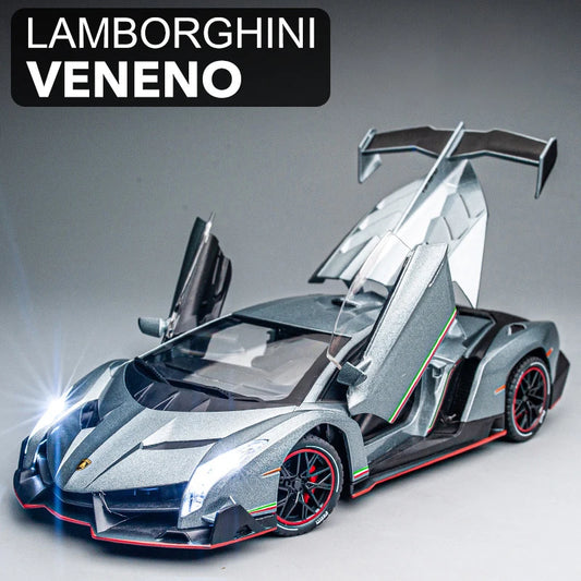 1:24 Scale Lamborghini Veneno-Inspired Supercar Model – Die-Cast Alloy Toy Car with Sound & Light Features – Collectible Gift for Kids and Car Enthusiasts