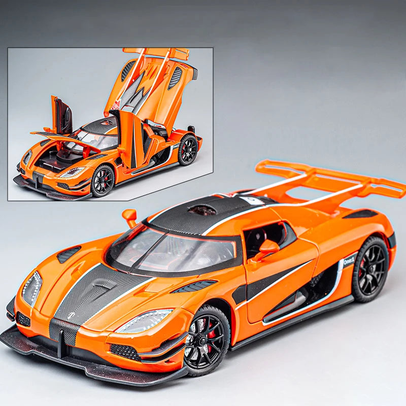 1:24 Scale Koenigsegg ONE 1 Diecast Alloy Car Model with Sound and Lights – Metal Sports Car Replica for Collectors and Kids
