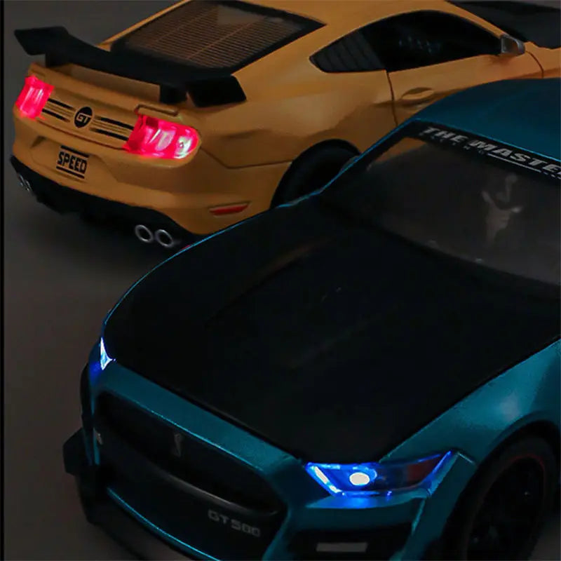 1:24 Scale Ford Mustang Car Diecast Model – Alloy Racing Car with Sound & Light Effects, Collectible Toy for Kids & Car Enthusiasts