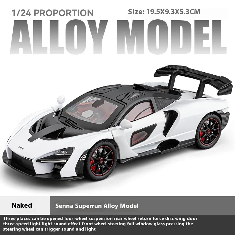 1:24 Scale Senna-Inspired Supercar Diecast Model – Alloy Collectible with Lights & Sounds – Great Gift for Car Enthusiasts