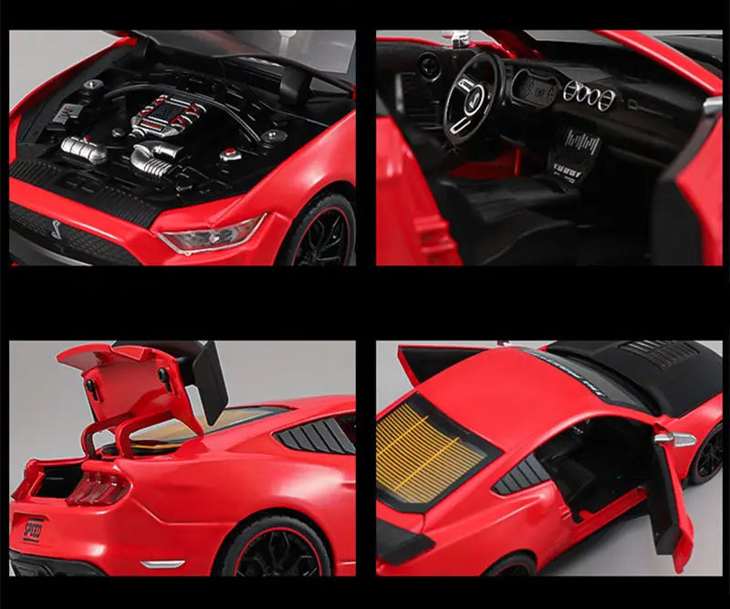 1:24 Scale Ford Mustang Car Diecast Model – Alloy Racing Car with Sound & Light Effects, Collectible Toy for Kids & Car Enthusiasts