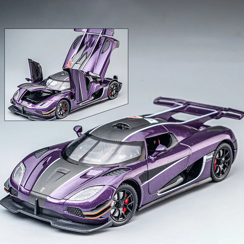 1:24 Scale Koenigsegg ONE 1 Diecast Alloy Car Model with Sound and Lights – Metal Sports Car Replica for Collectors and Kids